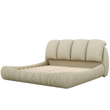 Load image into Gallery viewer, Queen Size Luxury Upholstered Bed With Thick Headboard, Vevet Queen Bed with Oversized Padded Backrest, Cinerous(Expect Arrive date 2024/4/7)
