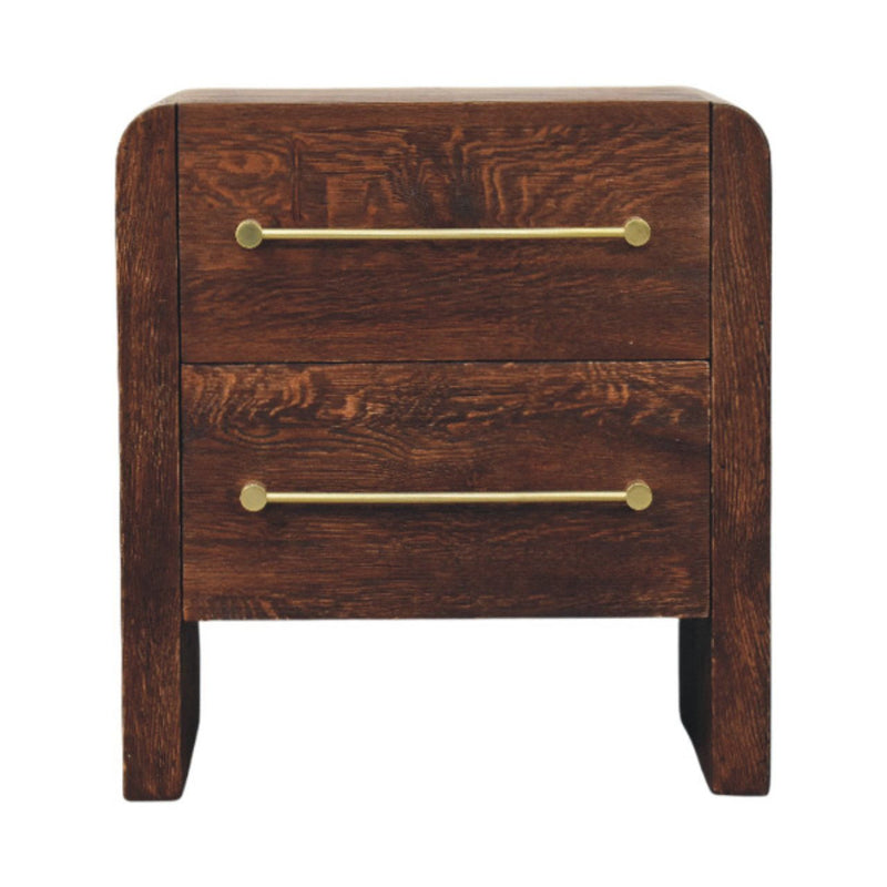 23" Wood Two Drawer Nightstand - Brown