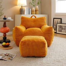 Load image into Gallery viewer, Giant Bean Bag Chair With Armrests And Footstool
