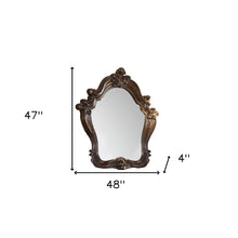 Load image into Gallery viewer, 47" Crowned Top Solid Framed Mounted Dresser Mirror - Brown
