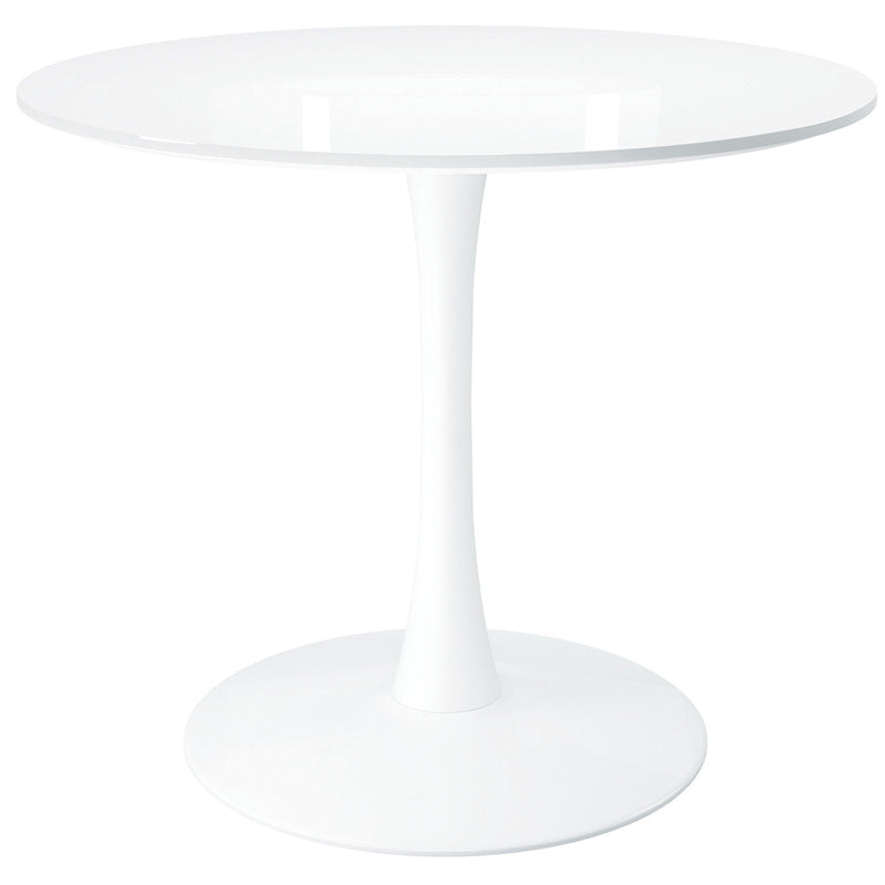 36" Metal Dining Table - White