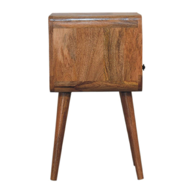 22" Modern Solid Wood Square One Drawer Nightstand - Oak