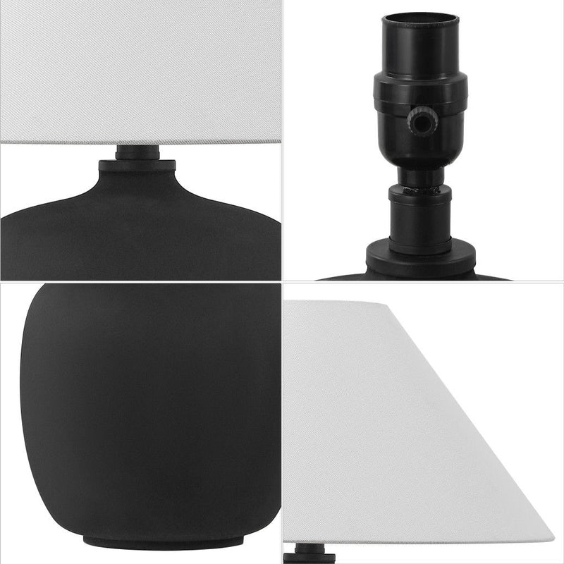 18" Novelty Table Lamps With Empire Shades (Set of 2) - Clear / Black