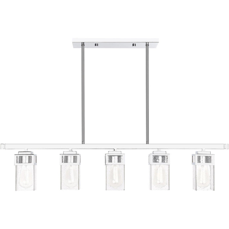 10" Five Light Dimmable Chandelier With Shades - Silver