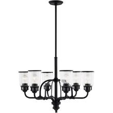 Load image into Gallery viewer, 27'' Six Light Dimmable Chandelier With Shades - Black
