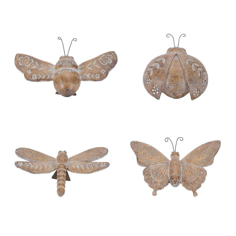 Poly Butterfly Figurine (Set of 4) - Brown