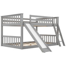 Load image into Gallery viewer, Full over Full Bunk Bed with Convertible Slide and Ladder, Gray
