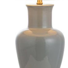 Load image into Gallery viewer, Urn Bedside Lamp With Drum Shade - Gray / Gold / White
