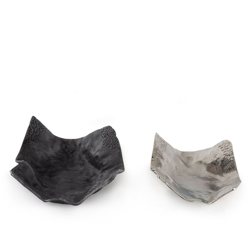 Metal Vanity Tray (Set of 2) - Gray / Silver
