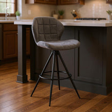 Load image into Gallery viewer, 39" Iron Counter Height Bar Chair - Charcoal / Black
