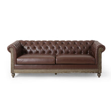 Load image into Gallery viewer, Comfy 3 Seat Sofa With Wooden Legs, Retro Style For Living Room And Study
