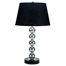 Load image into Gallery viewer, Bauble Table Lamp With Black Shade - Silver

