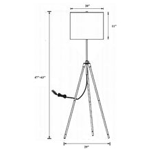 Load image into Gallery viewer, Tripod Drum Shade Floor Lamp With Rotary Switch - Black
