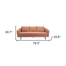 Load image into Gallery viewer, Faux Leather Sofa With Black Legs - Brown
