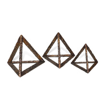 Load image into Gallery viewer, Pyramid Tabletop Sculptures (Set of 3) - Bronze
