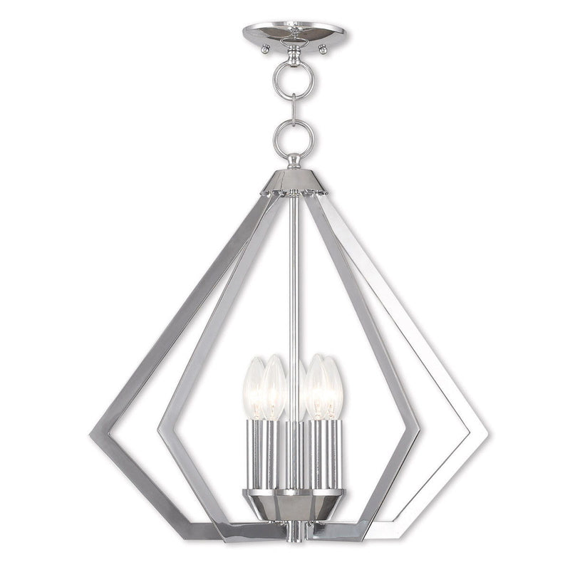 20" Five Light Dimmable Chandelier With Shades - Silver
