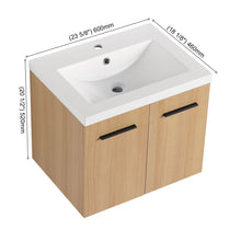 Load image into Gallery viewer, Floating Bathroom Vanity With Sink, Wall Mounted Double Door Storage
