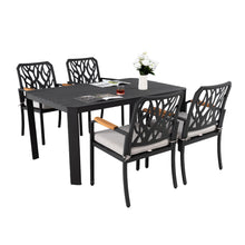 Load image into Gallery viewer, Outdoor Patio Furniture Dining Set With Sunbrella Fabric, Rectangular Table With Umbrella Hole
