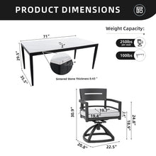 Load image into Gallery viewer, Modern Outdoor Patio Dining Set With Table And Chairs With Sunbrella Cushions
