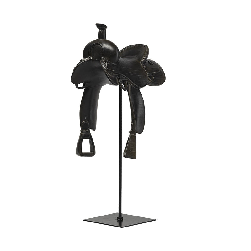 Western Horse Saddle Tabletop Sculpture - Black