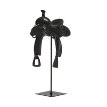 Load image into Gallery viewer, Western Horse Saddle Tabletop Sculpture - Black
