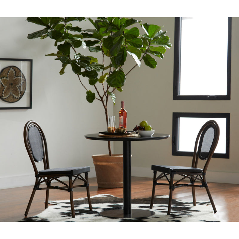 Rounded Steel Bar Table - Black