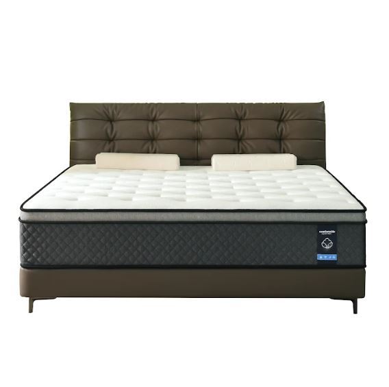 12" Queen Foam Hybrid Mattress - White / Dark Gray