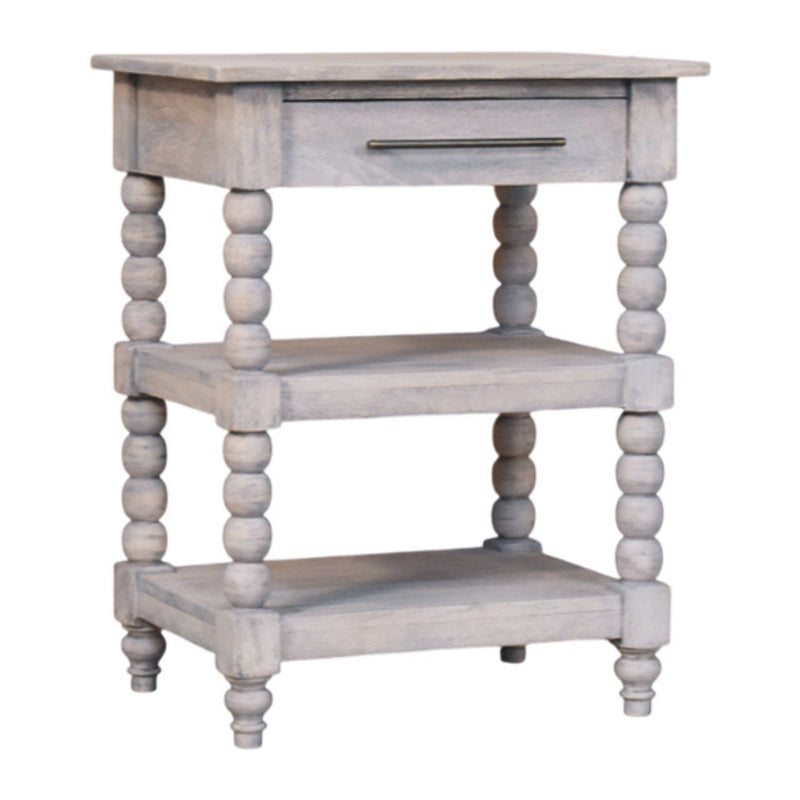 Solid Wood Wood End Table With Drawer Shelf (719336) - Brown
