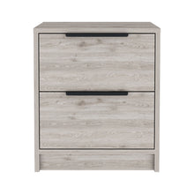 Load image into Gallery viewer, 16.1" x 14.2" x 18.8" Two Drawer Faux Wood Nightstand - Gray
