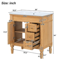 Load image into Gallery viewer, Modern Bathroom Vanity With Ceramic Sink, Soft Close Doors, Adjustable Shelves
