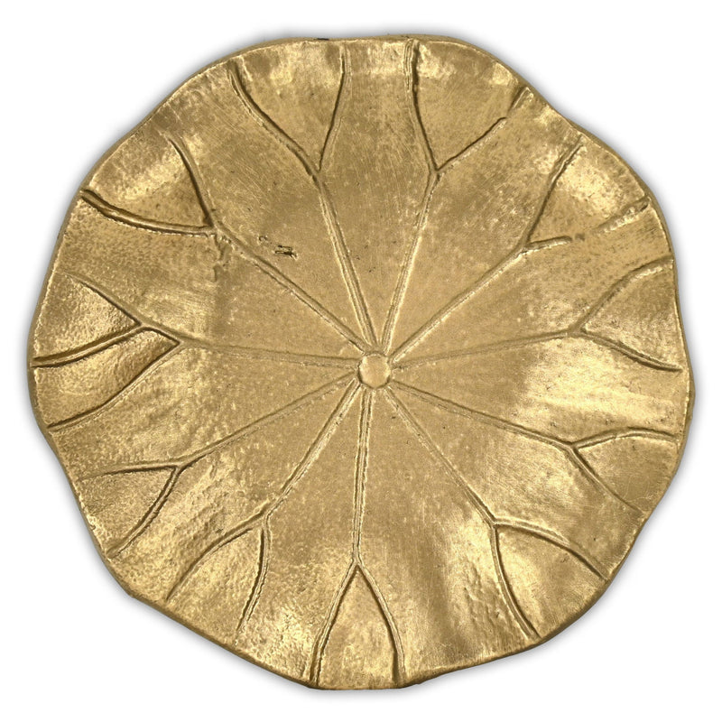 Cast Iron Handmade Leaf Trinket Tray - Gold