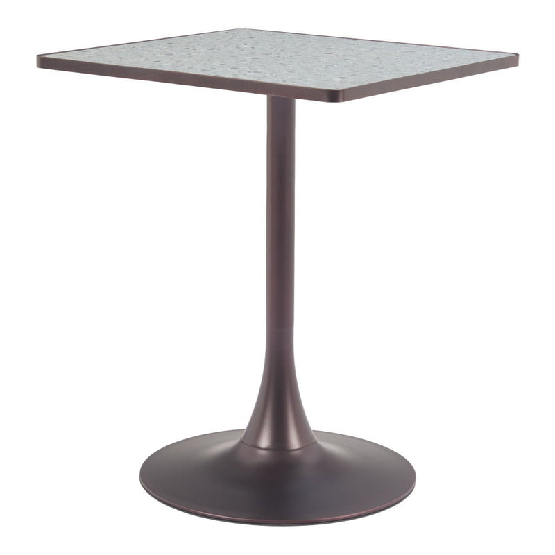 24" Steel Pedestal Base Square Dining Table - Gray