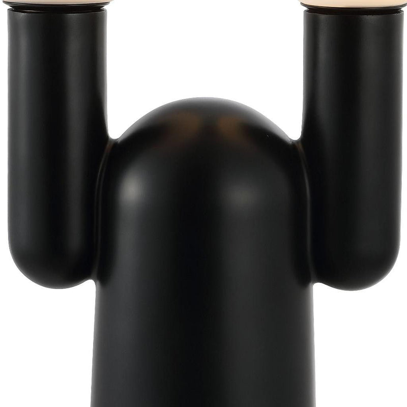 Two Light Novelty Globe Lamp - Black / White