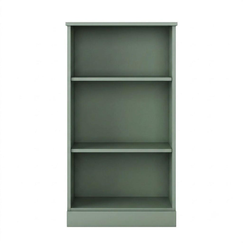 Solid Wood Adjustable Three Tier Library Bookcase - Sage