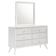Load image into Gallery viewer, Dresser With Mirror, Angled Legs, Round Knobs - White
