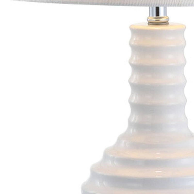 30" Novelty Table Lamp LED With Globe Shade - White