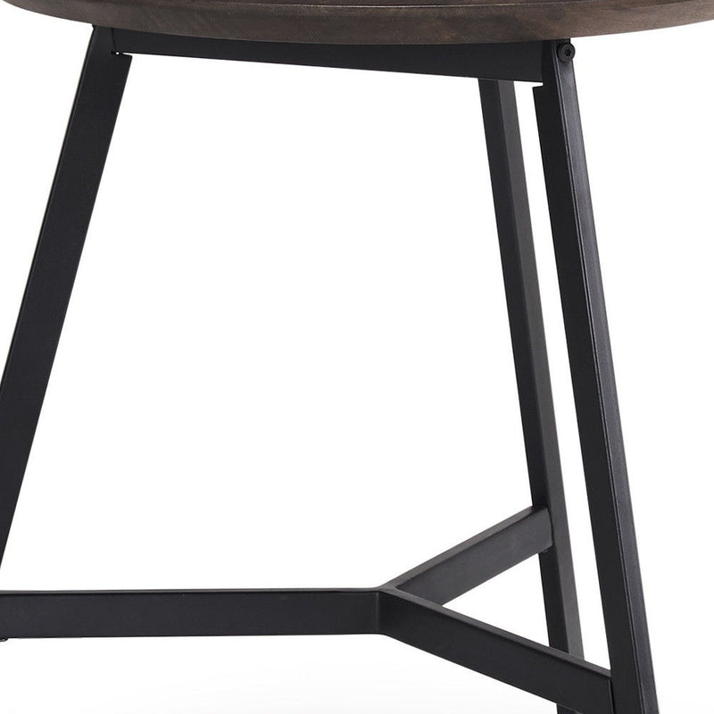 Solid Wood Metal Tray Table (605380) - Espresso / Black