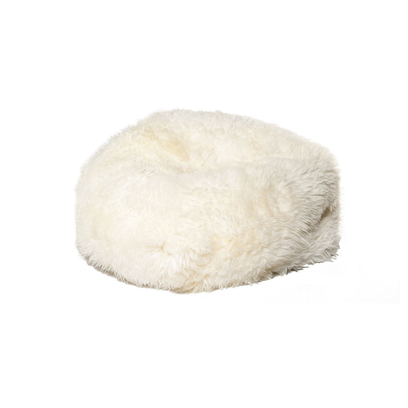 Short-Hair Sheepskin Bean Bag - White