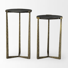 Load image into Gallery viewer, Round Cross Legs Nested Tables (Set of 2) - Black
