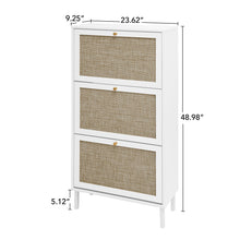Load image into Gallery viewer, Modern Rattan 3 Door Shoe Rack Cabinet For Entryway
