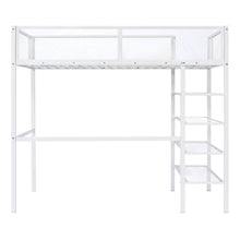 Load image into Gallery viewer, Loft Bed With 4 Tier Shelves And Storage
