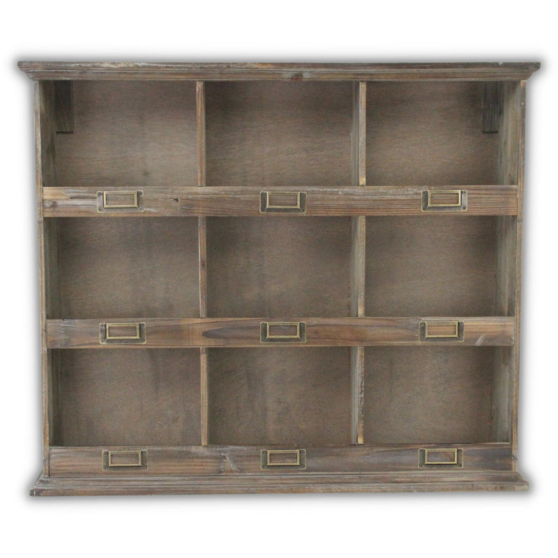 27" Solid Wood Wall Mounted Display Stand - Dark Brown