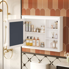 Load image into Gallery viewer, Wall Mounted Medicine Cabinet With Mirror, Adjustable Shelf - White
