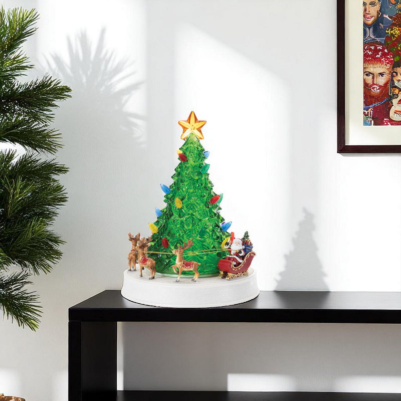 Plastic Trees Christmas Christmas Tree Tabletop Sculpture With LED - Red / Brown