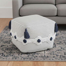 Load image into Gallery viewer, Cotton Square Ottoman - Gray
