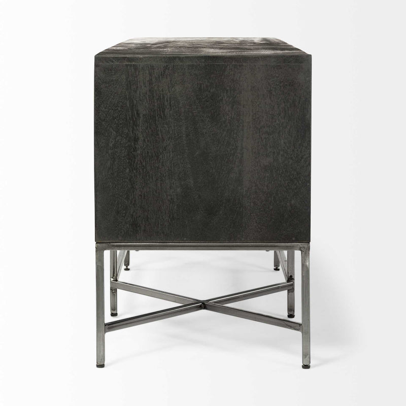 Solid Wood Console Table - Dark Brown