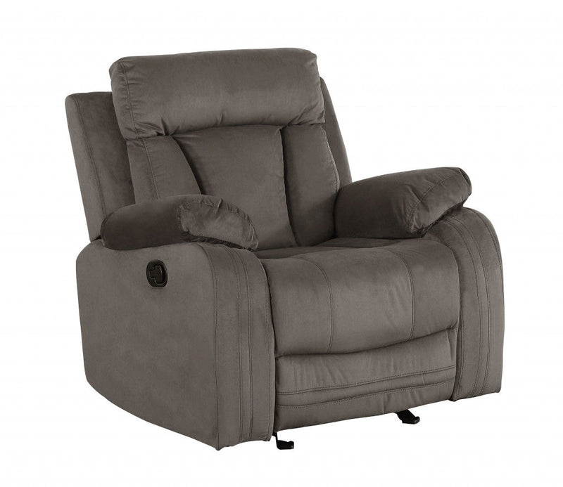 Microsuede Manual Gliding Recliner (329381) - Brown