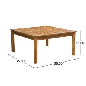 Perla - Rustic Square Coffee Table With Block Legs