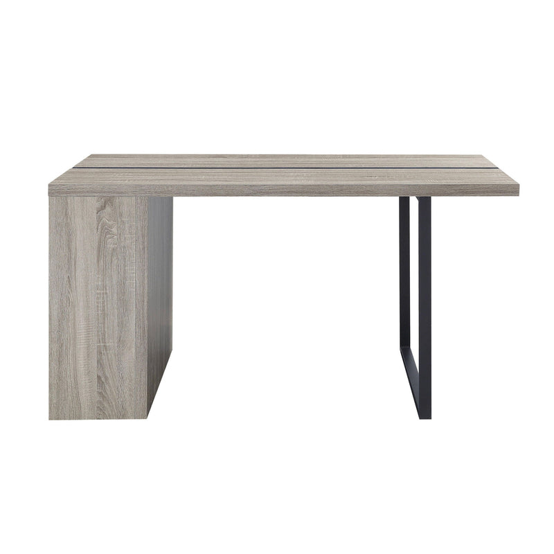 Wood Iron Sled Base Dining Table - Gray / Black