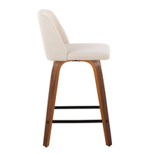 Load image into Gallery viewer, Toriano - Mid Century Modern Fixed Height Counter Stool With Swivel &amp; Square Footrest (Set of 2)
